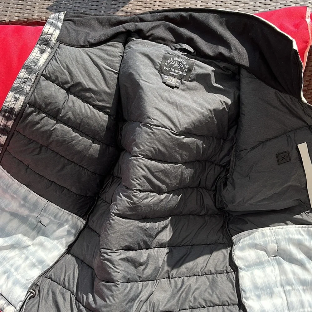 Saga outerwear camp puffy down jacket birch batik size medium new with tags - Picture 9 of 10